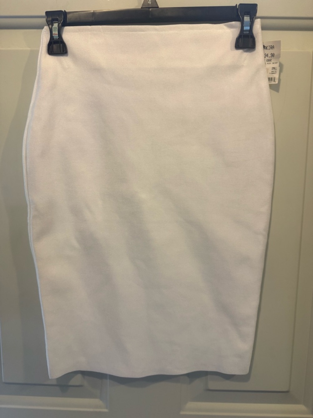 AKIRA White High-Rise Pencil Skirt